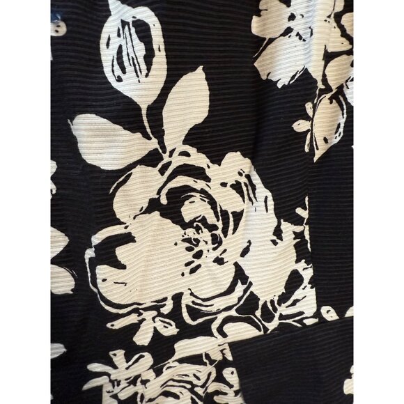 Tahari Arthur S. Levine Floral‎ Black & White Sleeveless Dress Size 16 - Picture 3 of 10